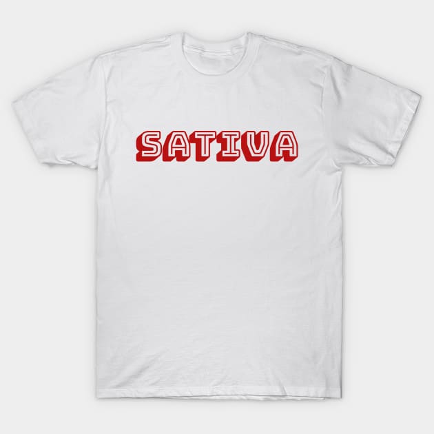 Sativa Strains T-Shirt and Apparel for Stoners and Cannabis Smokers T-Shirt by PowderShot